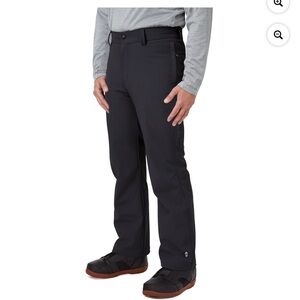 Free Country Men's Black Stretch Flex Softshell Ski Pant-size L New
